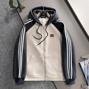 Balenciga white-black hooded zipper sweater m